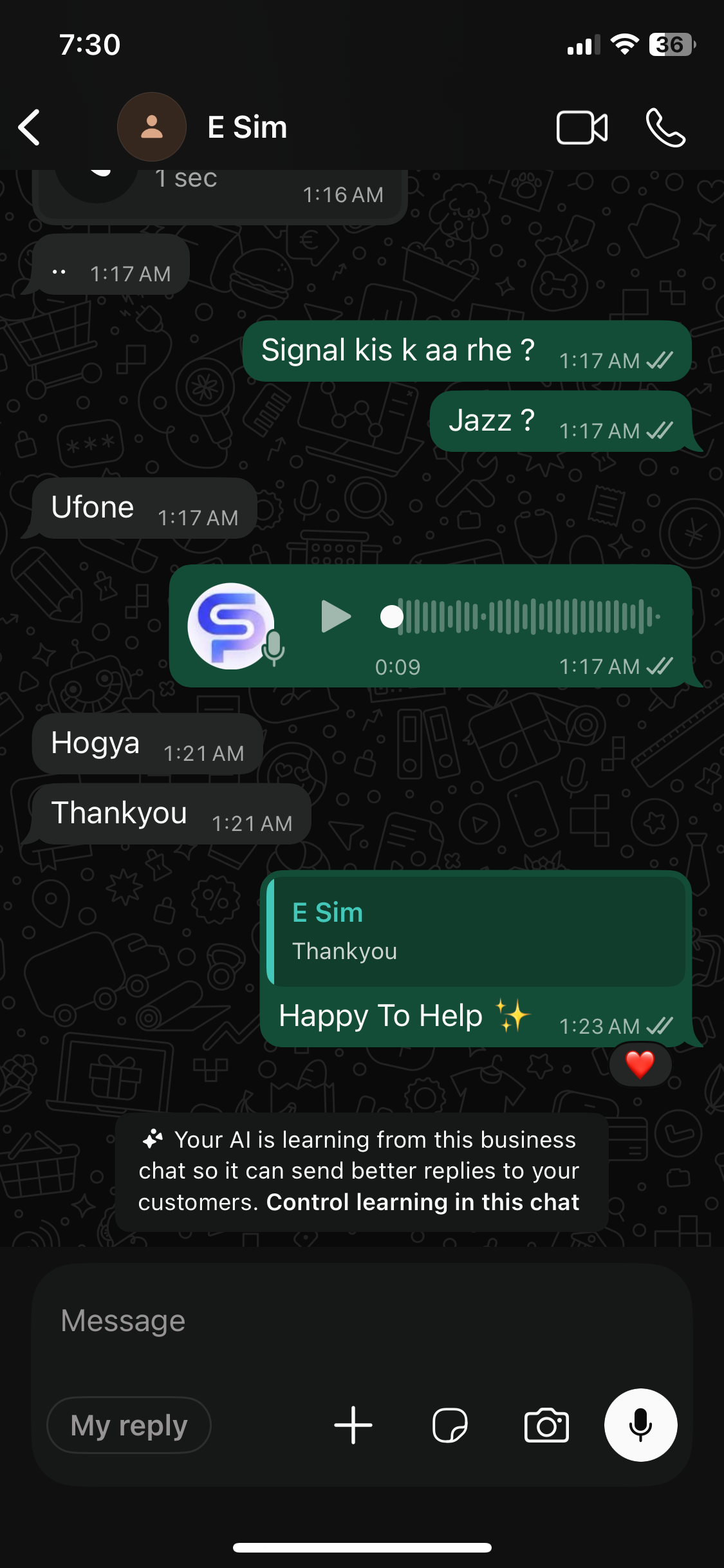 Customer feedback showing Jazz LTE Control Center screenshot with 4 signal bars